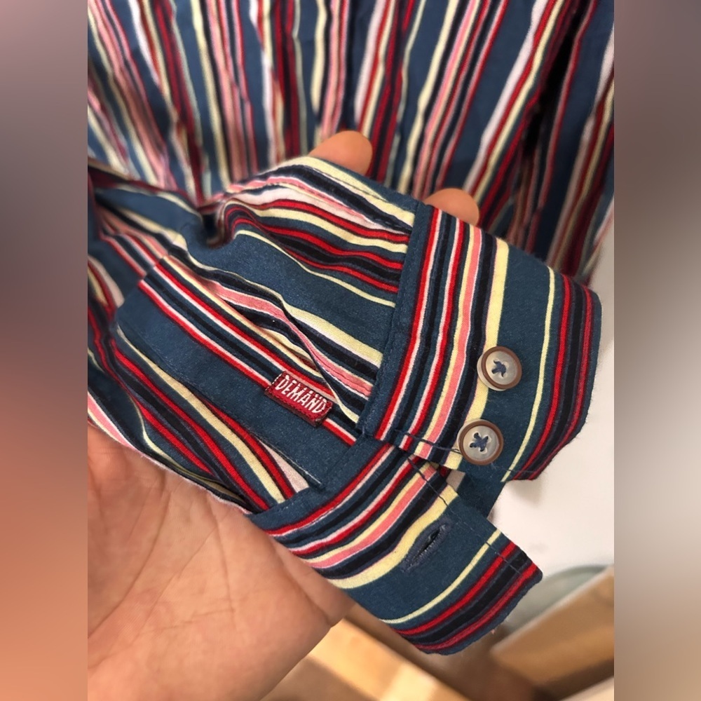 Demand Button Striped Shirt - Picture 2 of 9